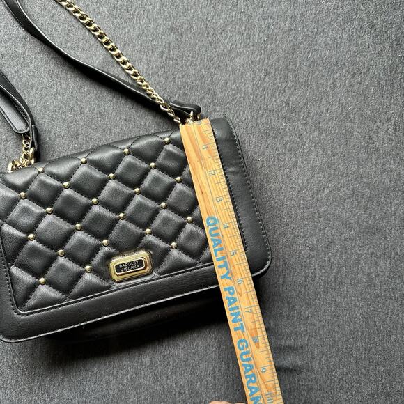 Badgley Mischka Studded Quilted Crossbody Bag/Handbag Size 9" x 7" Vegan - Picture 5 of 11